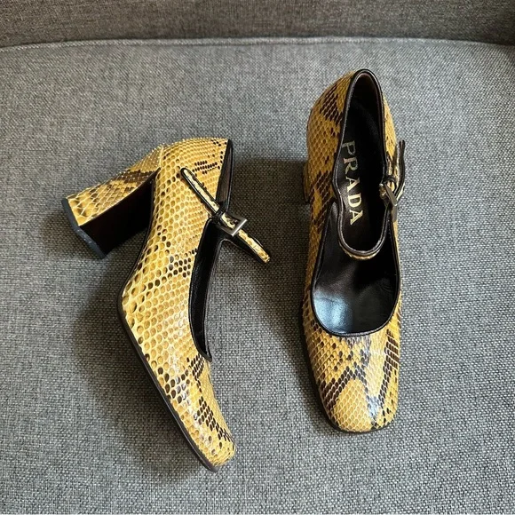 Prada | Shoes | Vintage Prada Python Mary Jane Heels | Poshmark